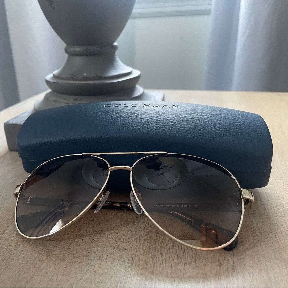Brand New Cole Haan Aviator sunglasses with case.